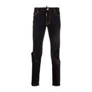 Dsquared2 Svarta Jeans Ss22 Distressed Effekt Black, Herr