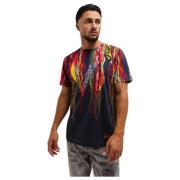 Carlo Colucci Mäns Röd T-shirt Stilfullt Tillägg Multicolor, Herr