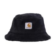 Carhartt Wip Svart Bucket Hat med Syntetisk Pälsfoder Black, Unisex