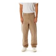 Carhartt Wip Canvas Loose Fit Knäbyxor Brown, Herr