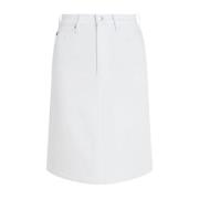 Tommy Hilfiger Denim A-Line Kjol i Vit White, Dam