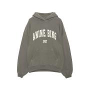 Anine Bing Oversized Hoodie i Olivgrön Green, Dam