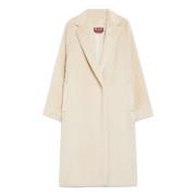 Max Mara Studio Alpaca Suri Midi Coat Beige, Dam