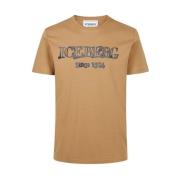 Iceberg Vattenstil Logo T-shirt Brown, Herr