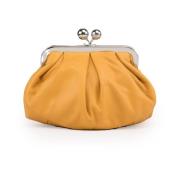 Max Mara Weekend Gyllene läderclutch med metall detaljer Yellow, Dam