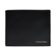 Calvin Klein Mäns Trifold Plånbok Slät Design Black, Herr