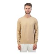 Guess Beige Crewneck Wool Sweater Beige, Herr