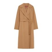 Max Mara Elegant Wool Blend Coat Brown, Dam