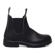 Blundstone Svarta Läder Vattentäta Stövlar Elastisk Band Black, Herr