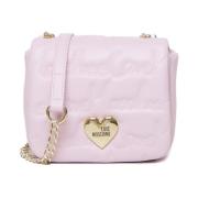 Love Moschino Rosa Ecoleather Axelväska Klaffstängning Pink, Dam