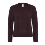 Skovhuus Casual Pullover Blouse med O-Neck Brown, Dam