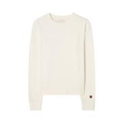 Busnel Mjuk Bomull Broderad Sweatshirt Beige, Dam