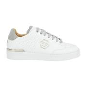 Philipp Plein Läder Lo-Top Sneakers i Vit White, Herr