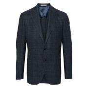 Corneliani Ulljacka med 2 knappar Blue, Herr