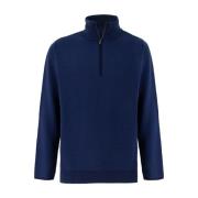 Sease Mjuk Tyg Dragkedja Sweatshirt Blue, Herr