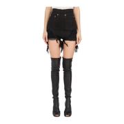 Rick Owens Denim Cutoff Shorts Black, Dam