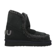 Mou Svart Glitter Logo Ankelboot Black, Dam