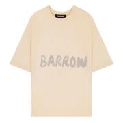 Barrow Beige Unisex Crew Neck Logo T-shirt Beige, Herr