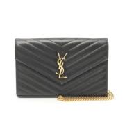 Yves Saint Laurent Vintage Pre-owned Laeder crossbodyvskor Black, Dam