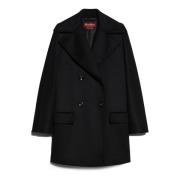 Max Mara Studio Svart Ull Caban Kappa Black, Dam