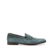 Santoni Stiliga Loafers för Män Green, Herr