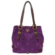 Prada Vintage Pre-owned Nylon totevskor Purple, Dam