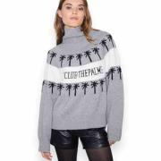 Raiine Club Knit Sweater med Ribbad Krage Gray, Dam