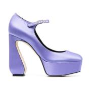 Sergio Rossi Elegant Läderpumps Purple, Dam