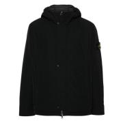 Stone Island Micro Twill Polyester Jacka med PrimaLoft Black, Herr