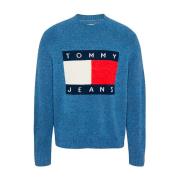 Tommy Hilfiger Flag Långärmad Sweatshirt Blue, Herr