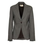 Tory Burch Flannel Blazer Jackor Gray, Dam