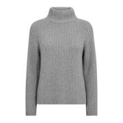 MOS MOSH Highneck Knit Strik Sharkskin Gray, Dam