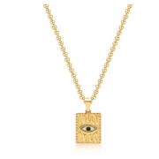 Nialaya Mens Necklace with Evil Eye Pendant Yellow, Herr