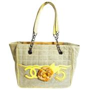 Chanel Vintage Pre-owned Canvas chanel-vskor Yellow, Dam