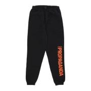 Propaganda Svart Vertikal Logo Sweatpants Black, Herr