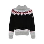 Ermanno Scervino Sweater med Strass Logo Stickat Mönster Multicolor, D...