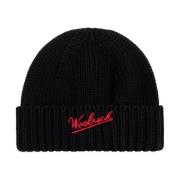 Woolrich Räfflad Logomössa Black, Herr