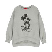 Aniye By Asymmetrisk Mickey Print Sweatshirt Gray, Dam