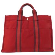 Hermès Vintage Pre-owned Canvas handvskor Red, Dam