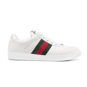 Gucci Vita Lädersneakers med Logodetaljer White, Herr