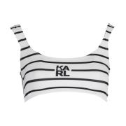 Karl Lagerfeld Vit Triangel Bikini Topp med Avtagbar Vaddering White, ...