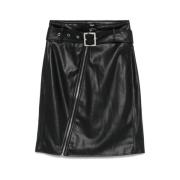 Karl Lagerfeld Hög midja biker pennkjol Black, Dam