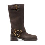 Michael Kors Brun Mocka Midcalf Stövlar Brown, Dam