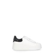 ASH Vita Lädersneakers med Strass-detaljer White, Dam