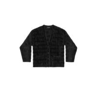 Balenciaga Svart Logo Cardigan Faux-Fur Design Black, Dam