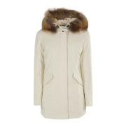 Woolrich Arctic Raccoon Parka Beige, Dam