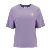 Maison Kitsuné Broderad Speedy Fox Crew Neck T-shirt Purple, Dam