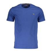 Harmont & Blaine Blå Bomull T-Shirt med Brodyr Blue, Herr