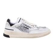 Ghoud Låg Glitter Läder Sneakers White, Dam