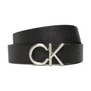 Calvin Klein Metalllogobälte - Svart Black, Herr